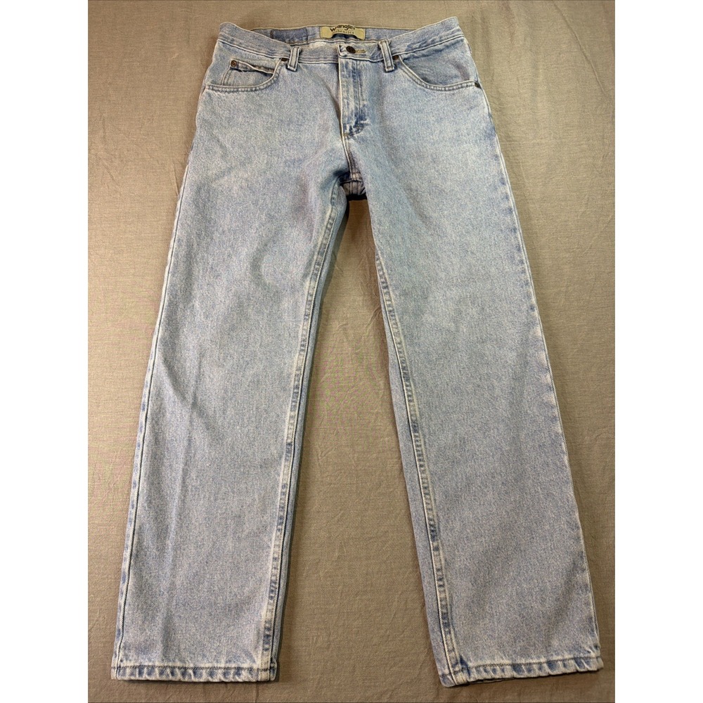 Wrangler‎ Authentics Mens Jeans 33x29 10ZM100LS Regular Fit Cotton Light Wash
